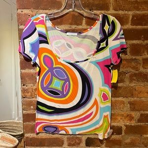 Emilio Pucci Multicolor Print Shortsleeve T Shirt